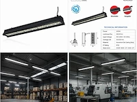 6 x led industriële hanglamp 200w – 6400k koud wit - zwart – ip20 – pyramid-200 - afbeelding 6 van  6