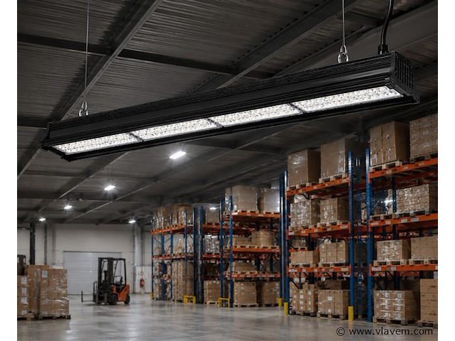 6 x led industriële hanglamp 200w – 6400k koud wit - zwart – ip20 – pyramid-200 - afbeelding 3 van  5