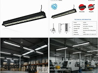 6 x led industriële hanglamp 200w – 6400k koud wit - zwart – ip20 – pyramid-200 - afbeelding 6 van  6