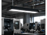 6 x led industriële hanglamp 200w – 6400k koud wit - zwart – ip20 – pyramid-200 - afbeelding 1 van  5