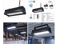 6 x led industriële hanglamp 50w – 6400k koud wit - zwart – ip20 – pyramid-50 - afbeelding 4 van  5