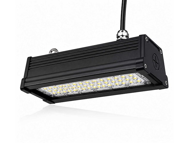 6 x led industriële hanglamp 50w – 6400k koud wit - zwart – ip20 – pyramid-50 - afbeelding 2 van  5