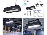 6 x led industriële hanglamp 50w – 6400k koud wit - zwart – ip20 – pyramid-50 - afbeelding 5 van  5