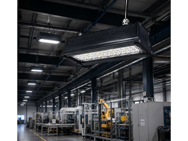6 x led industriële hanglamp 50w – 6400k koud wit - zwart – ip20 – pyramid-50 - afbeelding 2 van  4