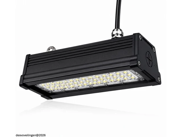 6 x led industriële hanglamp 50w – 6400k koud wit - zwart – ip20 – pyramid-50 - afbeelding 3 van  6