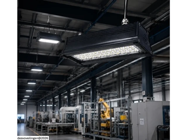 6 x led industriële hanglamp 50w – 6400k koud wit - zwart – ip20 – pyramid-50 - afbeelding 4 van  6