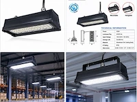 6 x led industriële hanglamp 50w – 6400k koud wit - zwart – ip20 – pyramid-50 - afbeelding 6 van  6