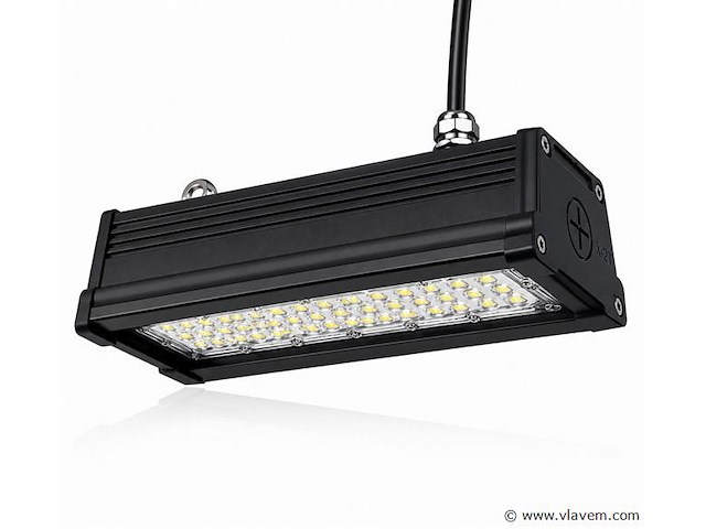 6 x led industriële hanglamp 50w – 6400k koud wit - zwart – ip20 – pyramid-50 - afbeelding 2 van  5