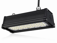 6 x led industriële hanglamp 50w – 6400k koud wit - zwart – ip20 – pyramid-50 - afbeelding 2 van  5