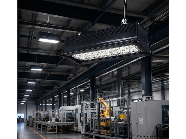 6 x led industriële hanglamp 50w – 6400k koud wit - zwart – ip20 – pyramid-50 - afbeelding 3 van  5