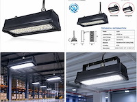 6 x led industriële hanglamp 50w – 6400k koud wit - zwart – ip20 – pyramid-50 - afbeelding 5 van  5