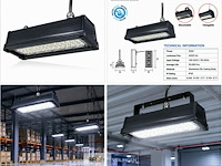 6 x led industriële hanglamp 50w – 6400k koud wit - zwart – ip20 – pyramid-50 - afbeelding 6 van  6