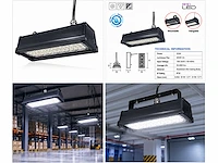 6 x led industriële hanglamp 50w – 6400k koud wit - zwart – ip20 – pyramid-50 - afbeelding 5 van  5