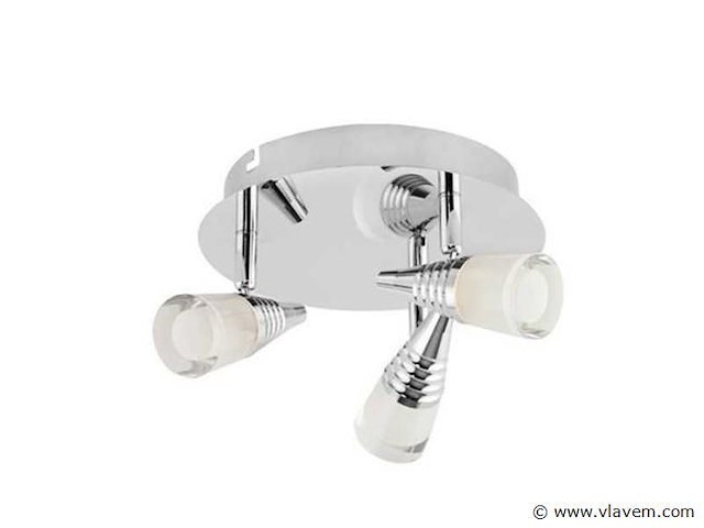 6 x led plafondlamp – 3 spots – 3 x 5w – 4000k neutraal wit – zilver – di01 - afbeelding 4 van  4