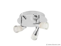 6 x led plafondlamp – 3 spots – 3 x 5w – 4000k neutraal wit – zilver – di01 - afbeelding 4 van  4