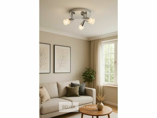 6 x led plafondlamp – 3 spots – 3 x 5w – 4000k neutraal wit – zilver – di01 - afbeelding 3 van  5