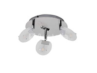 6 x led plafondlamp – 3 spots – 3 x 5w – 4000k neutraal wit – zilver – hl7160l - afbeelding 1 van  4