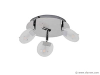 6 x led plafondlamp – 3 spots – 3 x 5w – 4000k neutraal wit – zilver – hl7160l - afbeelding 4 van  4