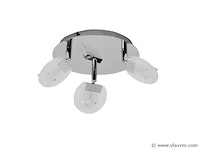 6 x led plafondlamp – 3 spots – 3 x 5w – 4000k neutraal wit – zilver – hl7160l - afbeelding 4 van  4