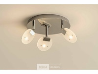 6 x led plafondlamp – 3 spots – 3 x 5w – 4000k neutraal wit – zilver – hl7160l - afbeelding 3 van  5