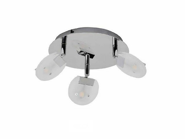 6 x led plafondlamp – 3 spots – 3 x 5w – 4000k neutraal wit – zilver – hl7160l - afbeelding 5 van  5