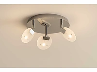 6 x led plafondlamp – 3 spots – 3 x 5w – 4000k neutraal wit – zilver – hl7160l - afbeelding 2 van  4