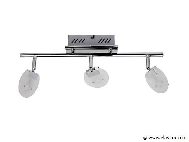 6 x led plafondlamp – 3 spots – 3 x 5w – 4000k neutraal wit – zilver – hl7163l - afbeelding 4 van  4
