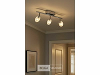 6 x led plafondlamp – 3 spots – 3 x 5w – 4000k neutraal wit – zilver – hl7163l - afbeelding 3 van  5