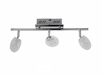 6 x led plafondlamp – 3 spots – 3 x 5w – 4000k neutraal wit – zilver – hl7163l - afbeelding 5 van  5