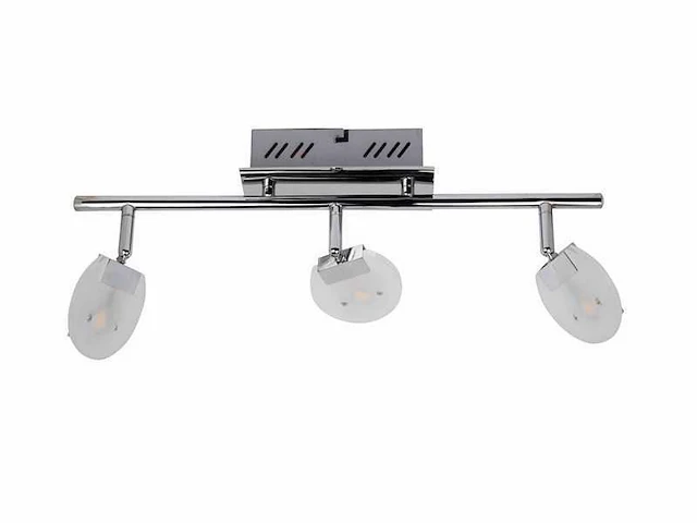 6 x led plafondlamp – 3 spots – 3 x 5w – 4000k neutraal wit – zilver – hl7163l - afbeelding 4 van  4