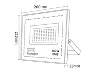 6 x led schijnwerper 100w mini – 6500k koud wit – ip65 waterdicht - afbeelding 3 van  5
