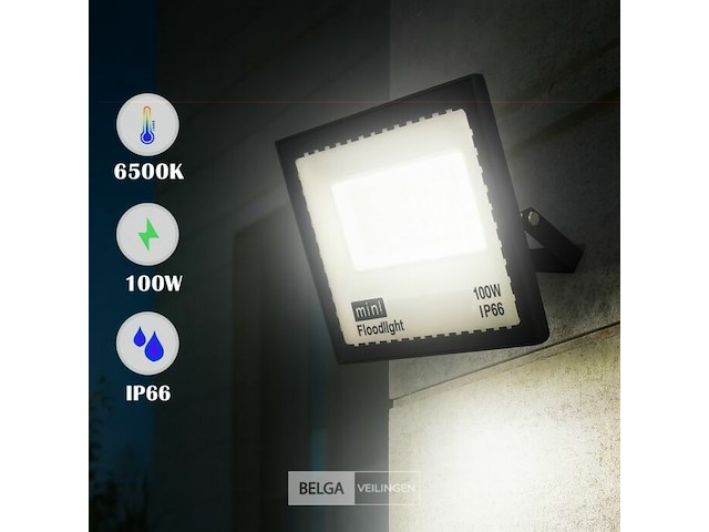 6 x led schijnwerper 100w mini – 6500k koud wit – ip65 waterdicht - afbeelding 2 van  6