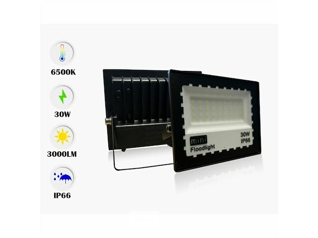 6 x led schijnwerper 30w mini – 6500k koud wit – ip65 waterdicht - afbeelding 4 van  6