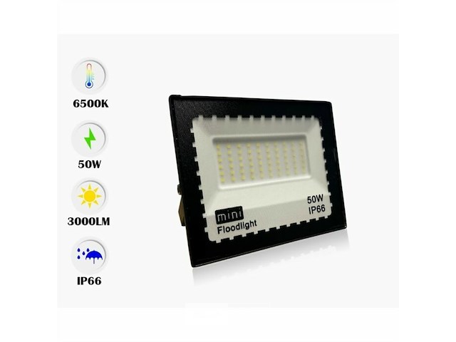 6 x led schijnwerper 50w mini – 6500k koud wit – ip65 waterdicht - afbeelding 5 van  6