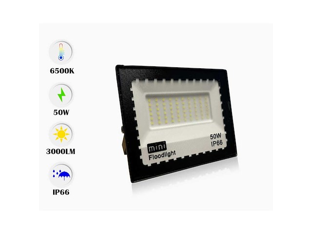 6 x led schijnwerper mini 50w – 6500k koud wit – ip65 – minions-50 - afbeelding 4 van  5