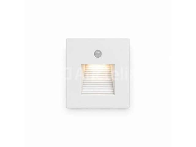 6 x led trapverlichting 1w – 4200k neutraal wit - wit – pir sensor – ip20 – diamond - afbeelding 1 van  5
