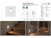6 x led trapverlichting 1w – 4200k neutraal wit - wit – pir sensor – ip20 – diamond - afbeelding 5 van  5