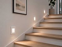 6 x led trapverlichting 1w – 4200k neutraal wit - wit – pir sensor – ip20 – diamond - afbeelding 1 van  5