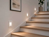 6 x led trapverlichting 1w – 4200k neutraal wit - wit – pir sensor – ip20 – diamond - afbeelding 1 van  5