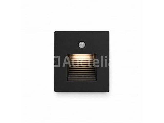 6 x led trapverlichting 1w – 4200k neutraal wit - zwart – pir sensor – ip20 – diamond - afbeelding 5 van  5