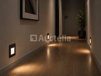 6 x led trapverlichting 1w – 4200k neutraal wit - zwart – pir sensor – ip20 – diamond - afbeelding 1 van  5