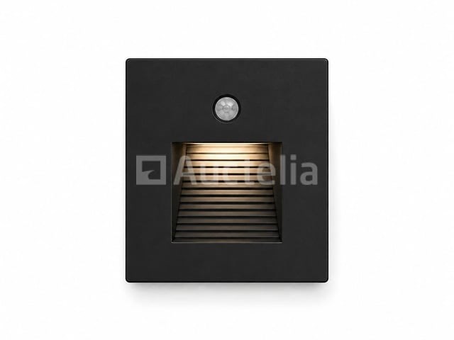 6 x led trapverlichting 1w – 4200k neutraal wit - zwart – pir sensor – ip20 – diamond - afbeelding 4 van  5