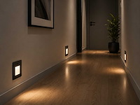 6 x led trapverlichting 1w – 4200k neutraal wit - zwart – pir sensor – ip20 – diamond - afbeelding 1 van  5