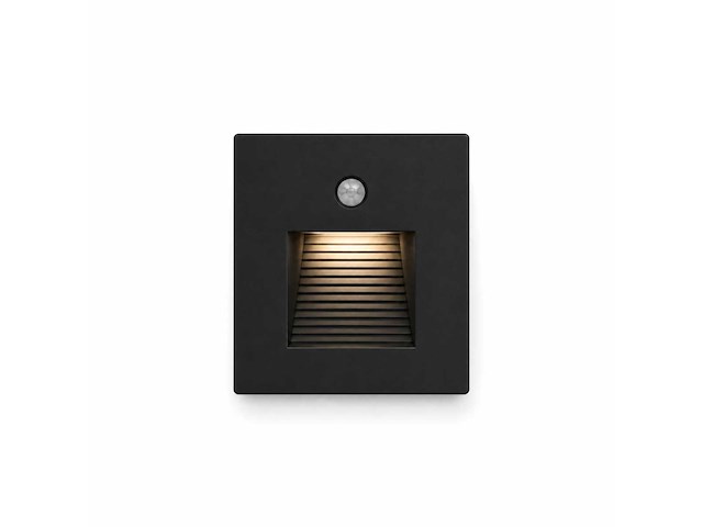 6 x led trapverlichting 1w – 4200k neutraal wit - zwart – pir sensor – ip20 – diamond - afbeelding 2 van  5