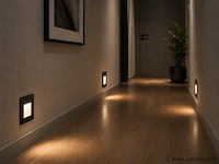 6 x led trapverlichting 1w – 4200k neutraal wit - zwart – pir sensor – ip20 – diamond - afbeelding 1 van  5