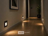 6 x led trapverlichting 1w – 4200k neutraal wit - zwart – pir sensor – ip20 – diamond - afbeelding 2 van  6