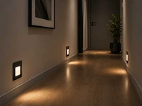 6 x led trapverlichting 1w – 4200k neutraal wit - zwart – pir sensor – ip20 – diamond - afbeelding 1 van  5