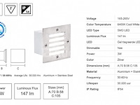 6 x led trapverlichting 3w - 6400k koud wit – ip54 – akik - afbeelding 3 van  5