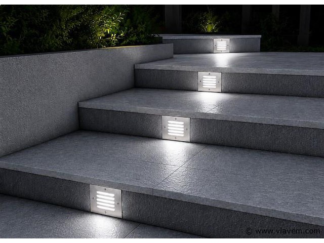 6 x led trapverlichting 3w - 6400k koud wit – ip54 – akik - afbeelding 3 van  5
