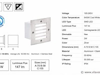 6 x led trapverlichting 3w - 6400k koud wit – ip54 – akik - afbeelding 4 van  5